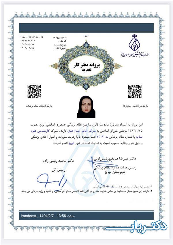 نمونه کار تینا احدی